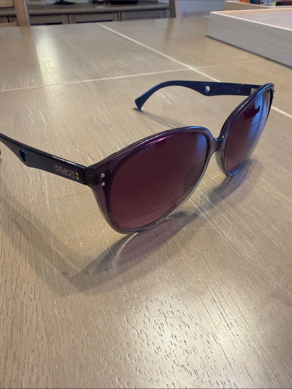 Coach Women's Purple Frame Sunglasses with Gradient Lenses - Coach